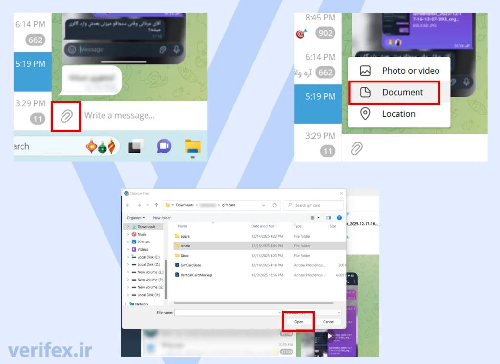 آموزش ارسال عکس، فیلم، موزیک، پاورپوینت و هرمحتوایی به صورت فایل در تلگرام با اندروید