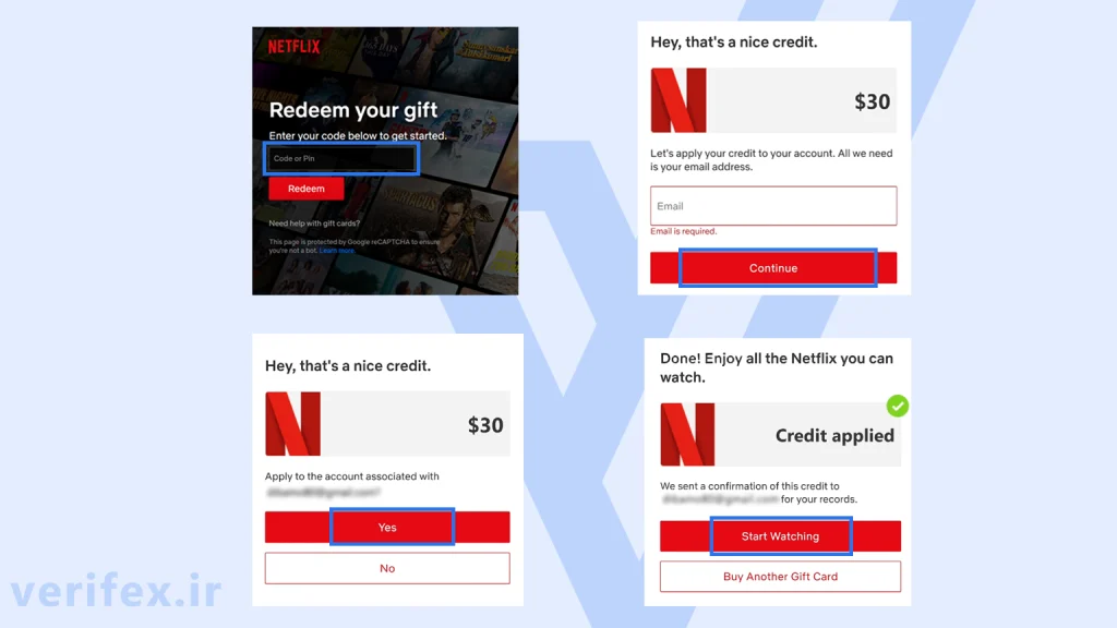 how to redeem netflix gift card