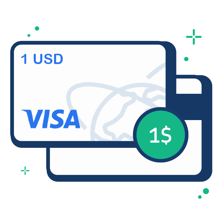 1USD-Visa خرید ویزا کارت 1 دلاری
