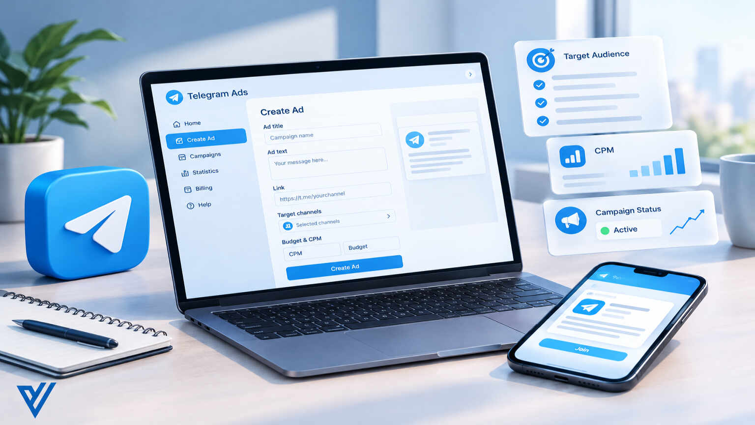 چگونه در Telegram Ads کمپین تبلیغاتی ایجاد کنیمر